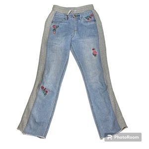 Desigual floral embroidery pull on jeans jogger Size XS